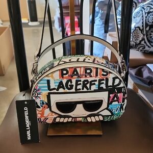 Karl Lagerfeld Multicolor Graffiti Mini Dome Crossbody Nwt